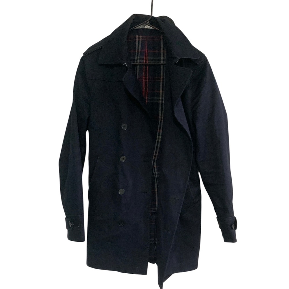 Sandro Mens Navy Trench Coat size Large